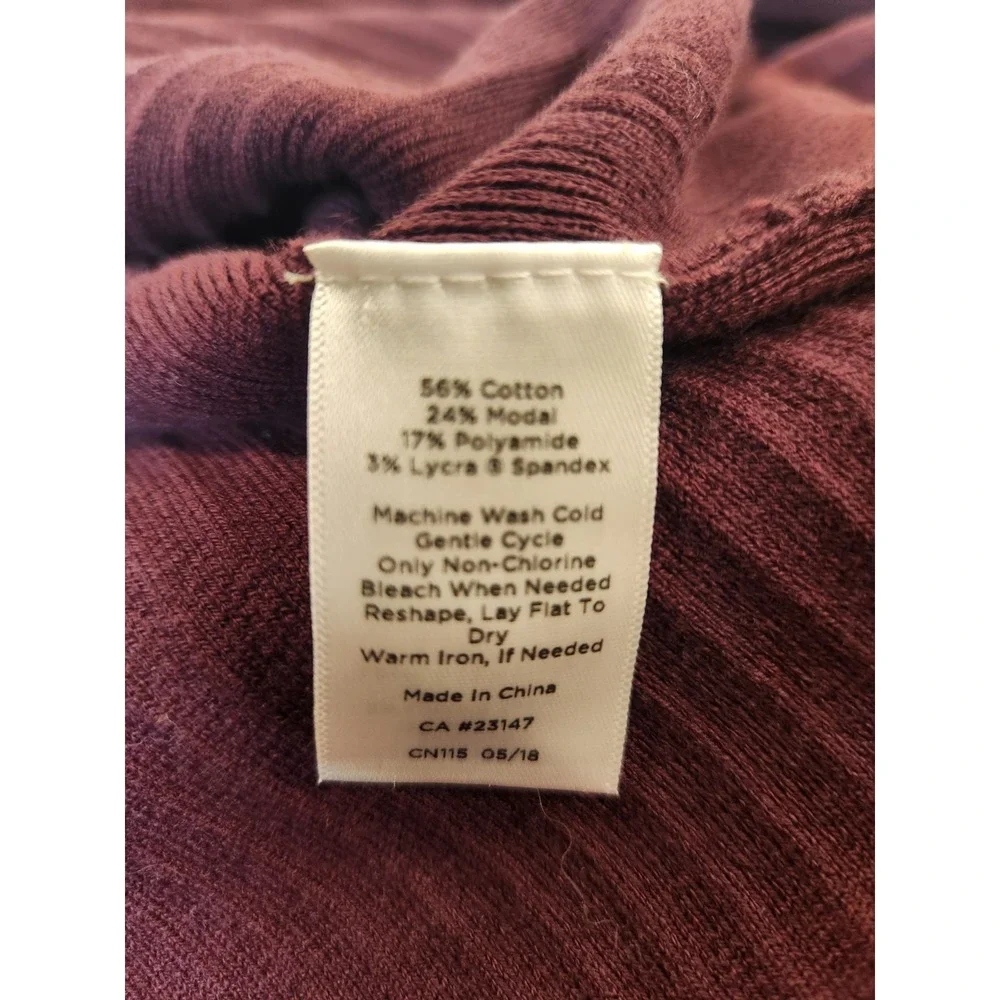 Talbots Women's Burgundy Open Knit‎ Long Cardigan Sweater Size L Preppy Career